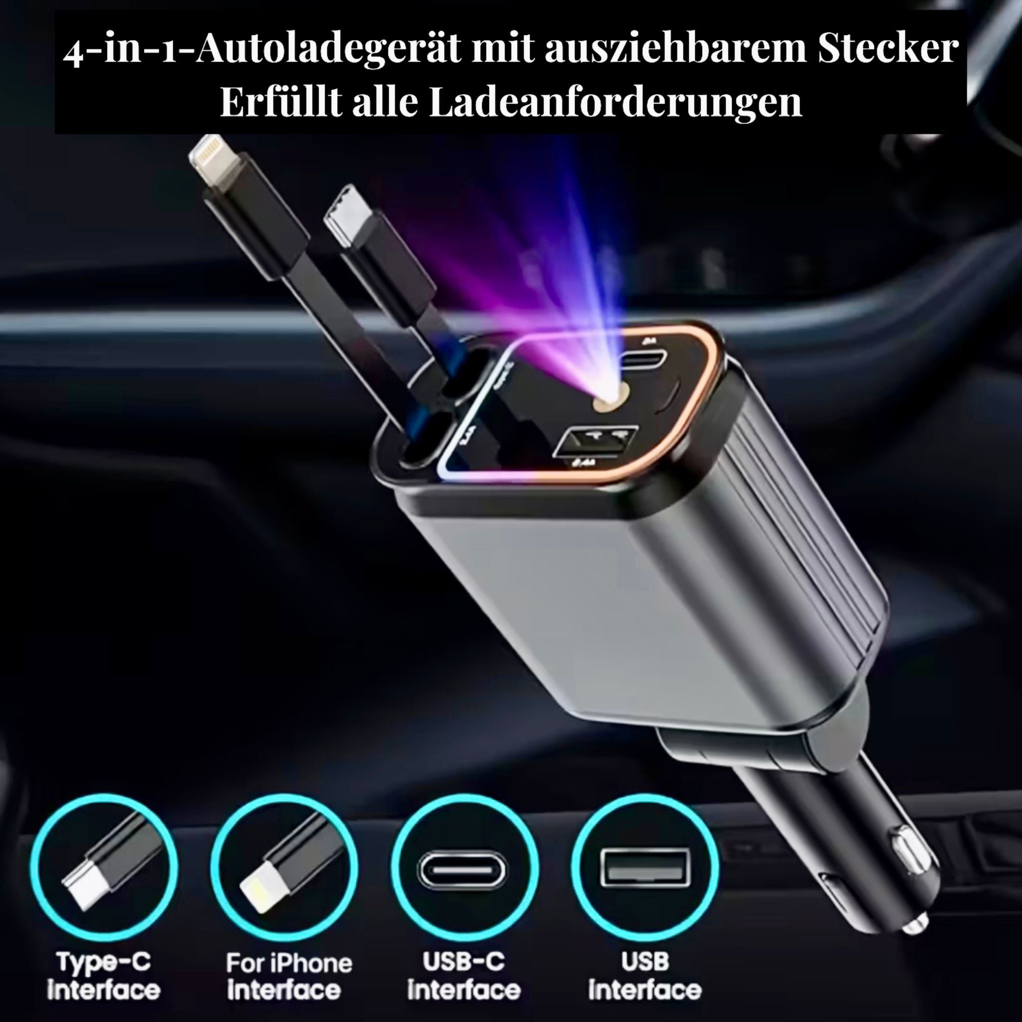 Handy-Ladegerät mit Sternenhimmel Auto Eleganz